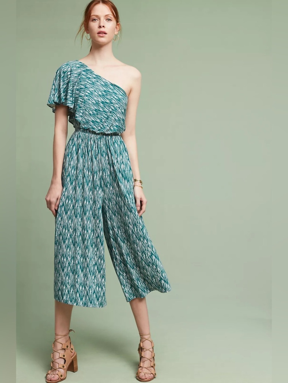 MAEVE (Anthropologie) Jamie Wide-Leg, One-Shoulder Jumpsuit. Size: XS
